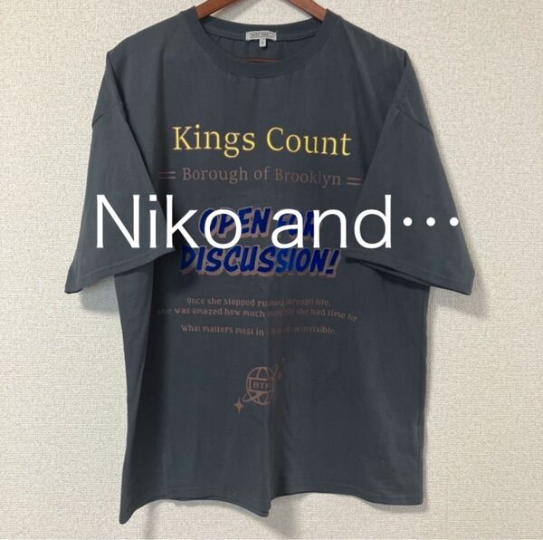 Niko and… ニコアンド Tシャツ タフトXプリントクルーTシャツ L