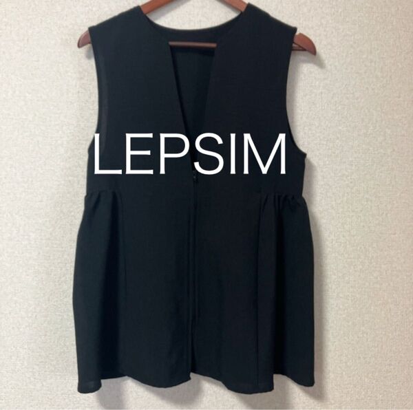 LEPSIM レプシィム ベスト リネンライク切り替えベスト ブラック