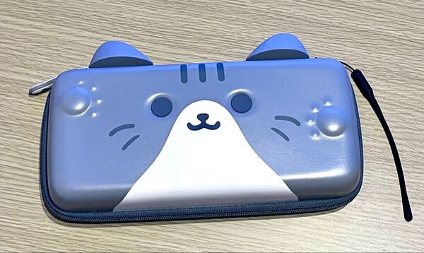 Nintendo Switch ケース 猫 スイッチケース 収納バッグ スイッチ収納ボックス グレー ゲーム機