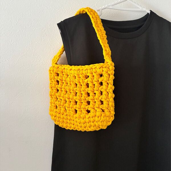 ハンドメイド ショルダーバッグ イエロー