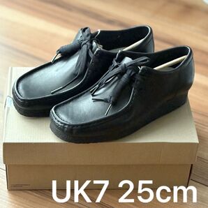 Clarks Wallabee クラークス ワラビー Black Leather 26155514 25.5cm