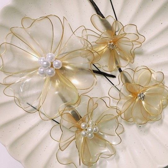 アメリカンフラワー 髪飾り ヘアアクセサリー ヘアピン 結婚式 Uピン かんざし 卒業式 ヘッドドレス 入学式