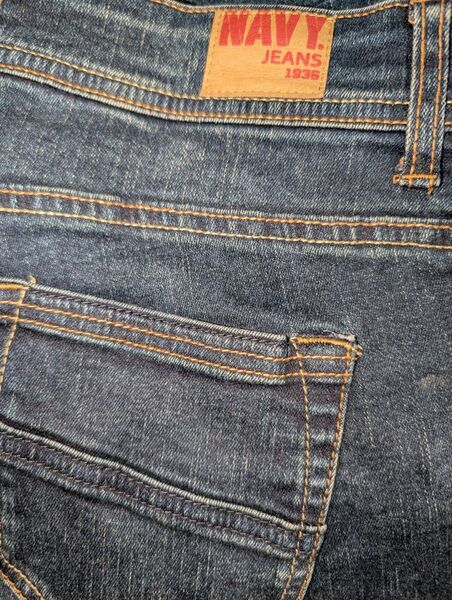 NAVY JEANS スキニーデニム ダークブルー ストレッチ 28