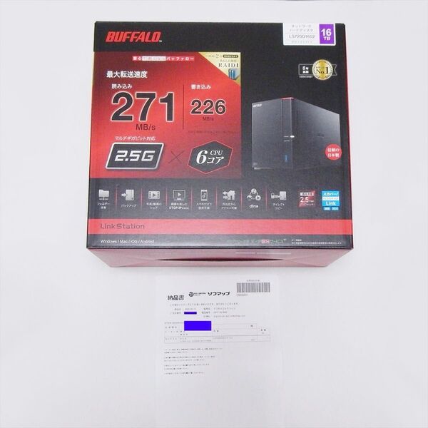 新品未開封 BUFFALO LS720D 16TB 2ベイ LS720D1602 NAS HDD 2.5GbE バッファロー