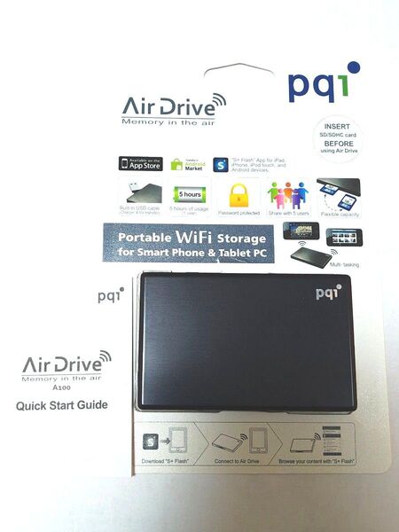 Wi-Fiでスマホと接続できる!名刺サイズSDカードリーダ・持ち運び楽々。pqi製AirDrive