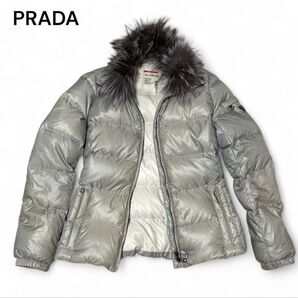 PRADA プラダ トライアングルプレート ダウンジャケット 38