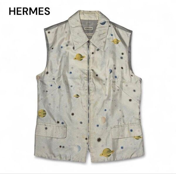HERMES エルメス ジップベスト 宇宙柄 36
