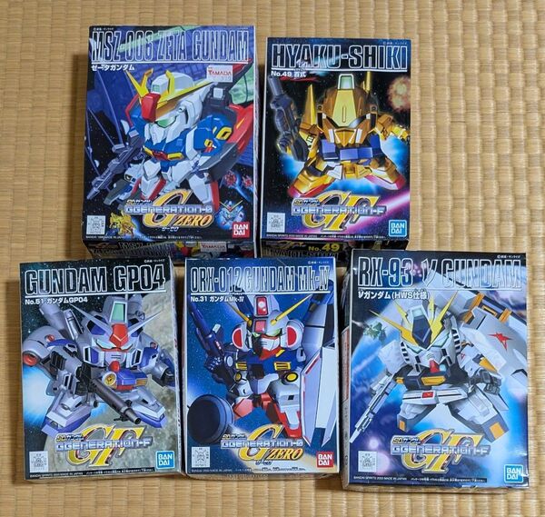 BB戦士 zガンダム、百式、GP04、Mk-IV、νガンダムHWS仕様 SDガンダム Gジェネレーション-F zero