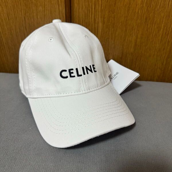 【即発送】CELINEキャップ ベースボールキャップ/セリーヌキャップ ★新品未使用 ロゴ 白