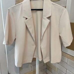 春夏ジャケット ノーカラージャケット オーバーサイズジャケット ジャケット未使用 ジャケット婚活 ジャケット上品 薄手ジャケット