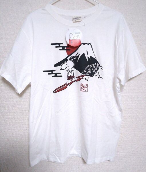 スヌーピー 和柄 富士山 サーフ Tシャツ 半袖 メンズL