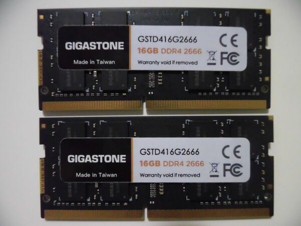 GIGASTONE PC4-21300 (DDR4 2666) 16GBⅹ2 計32GB ノート用 中古品