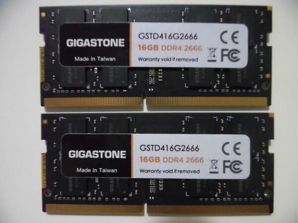 GIGASTONE PC4-21300 (DDR4 2666) 16GBⅹ2 計32GB ノート用 中古品