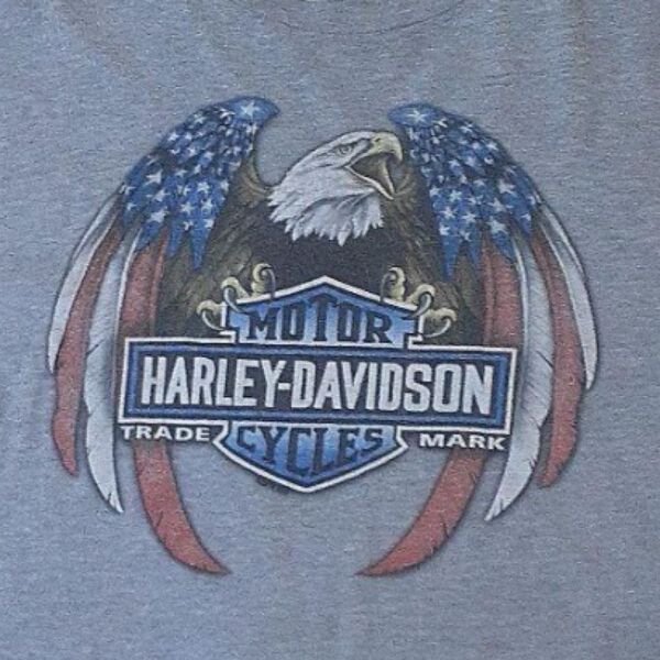 HARLEY-DABIDSON 星条旗 イーグル Tシャツ USA製 ハーレーダビッドソン ビンテージ フェード 古着 アメリカ