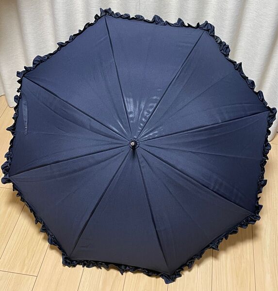 サンバリア100 長傘 Mサイズ フリル / ネイビー