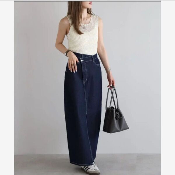 Bonjour sagan クロスウエストデニムスカート INDIGO M