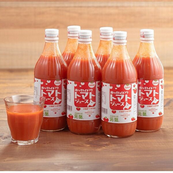 「無塩 ホッカイドウ トマトジュース ふるさとの元気 500ml 6本入 無添加 北海道産 国産