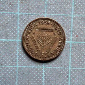 南アフリカ古銭銀貨 3-1958