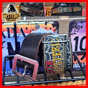 HYSTERIC GLAMOUR ヒステリックグラマー DEATH SKULL デススカル スパイダー刺繍 レザーベルト フリー