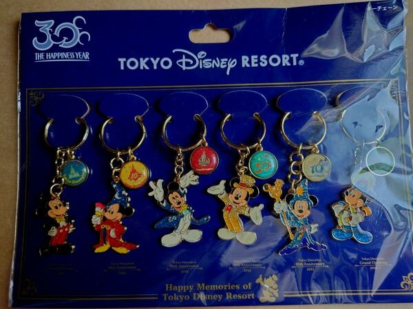 東京ディズニーリゾート 30周年記念 キーホルダー 6個セット ミッキーマウス
