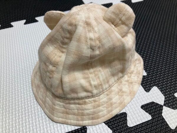 ベビー くま耳 帽子 ハット ベージュ 42cm