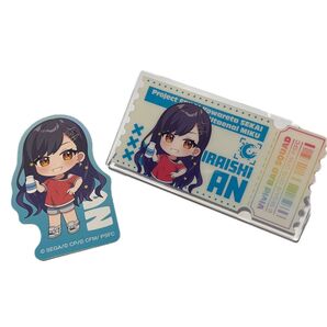 プロセカ アクリルバッジ ダイカットステッカー 白石杏 セット売り ローソンコラボ