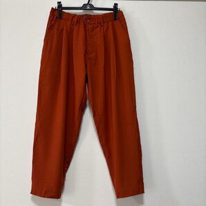 チャオパニック メンズ パンツ スラックス イージーパンツ ストレッチ テーパード 2タック カジュアル シンプル オレンジ M