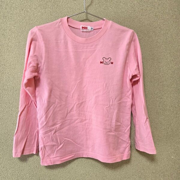 120 ミキハウス★トップス★長袖★Tシャツ★長袖Tシャツ★カットソー★ロンT ロンティー ロンティ★ピンク★くま
