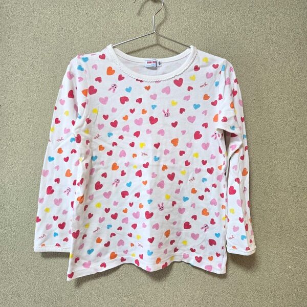 120 ミキハウス★トップス★長袖★Tシャツ★長袖Tシャツ★カットソー★ロンT ロンティー ロンティ★ハート★うさこちゃん