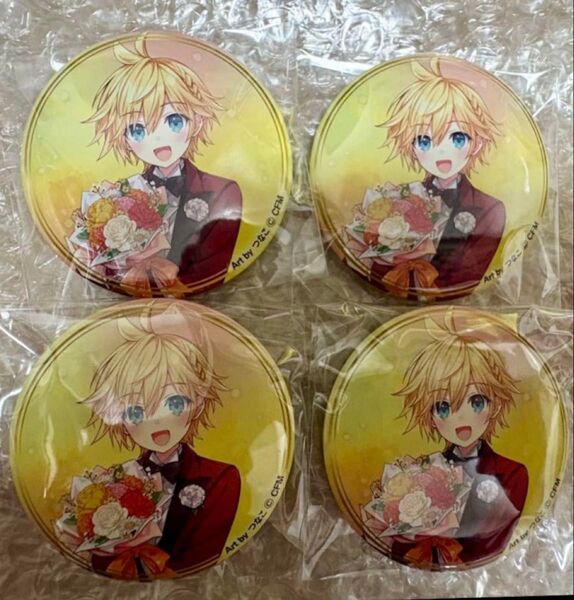 ファミリーマート 缶バッジ 鏡音レン 4点 ファミマ ピアプロキャラクターズ
