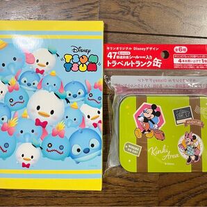 【未使用】ディズニートラベル缶+ディズニーツムツム・ハンドタオル セット