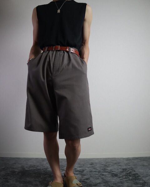 ディッキーズ Dickies ワイド ルーズ ワーク ハーフパンツ ショーツ 短パン W36 グレー