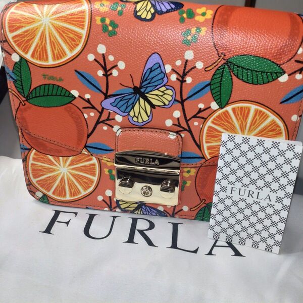 【極美品】FURLA メトロポリス ショルダーバッグ 限定オレンジ フルラ