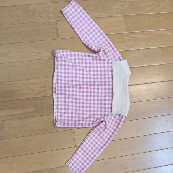 水着 ラッシュガード 女の子 3歳 95センチ ピンク チェック柄