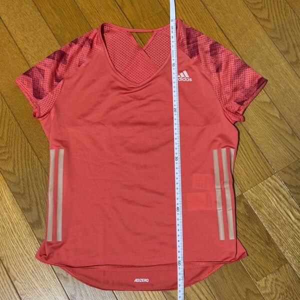 adidas アディダス アディゼロ (ADIZERO) ランニングTシャツ ウィメンズS オレンジ系 肩・背中メッシュ