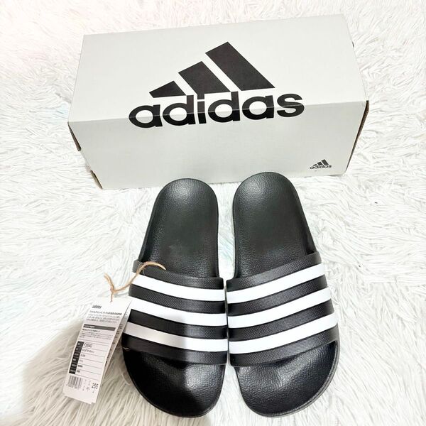 adidas アディダス アディレッタ アクア サンダル スポーツ ユニセックス 25.5cm 黒 カジュアル ブラック