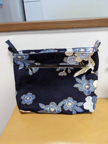 ハンドメイド ショルダーバッグ 和柄 鶴 花柄 2way