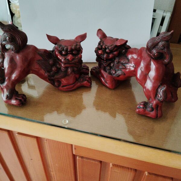 【獅子狛犬】シーサー 魔除け 縁起置物 沖縄 守神 民芸品 シーサー 縁起物 魔除け