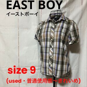 EAST BOY イーストボーイ チェック シャツ 半袖 ブラウス トップス カットソー(used、状態普通使用感〜きれいめ)9
