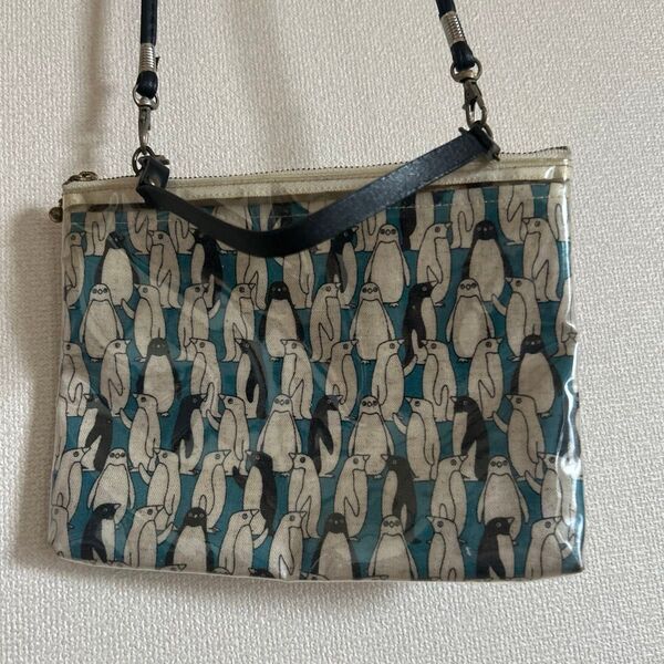 サコッシュ ペンギン柄 ショルダー ハンドバッグ 2way
