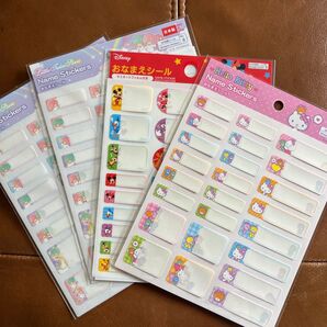 サンリオ ディズニー お名前シール 4枚 キティちゃん キキララ ミッキー 日本製 ネームラベル