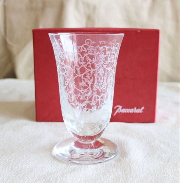 Baccarat Erna エルナ バカラ クリスタル唐草模様フラワーベース花器花瓶フランスで購入アラベスクエッチングベース