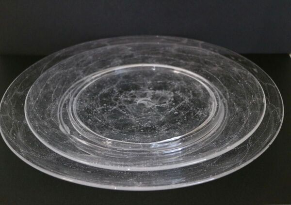 glass atelierえむに ソーダのお皿27cm22cm2枚まとめて大皿 リム皿プレート