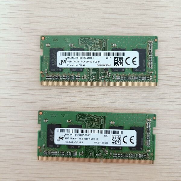 4GB×2 8GB DDR4-2666 PC4-21300 ノートPC用メモリ8