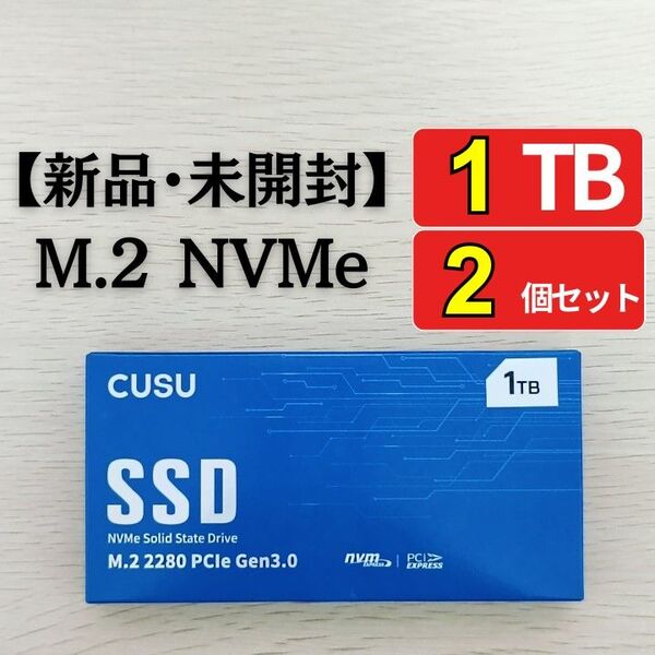 【新品・未開封】SSD 1TB M.2 NVMe PCIe3.0 x4 CUSU CV3500Q 2個セット