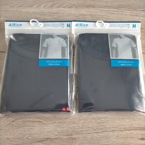 2枚セット ユニクロ エアリズムコットンクルーネックT (Mサイズ)