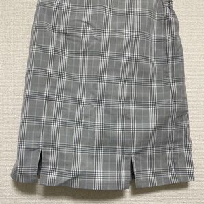 チェック柄スカート グレー スリット入り