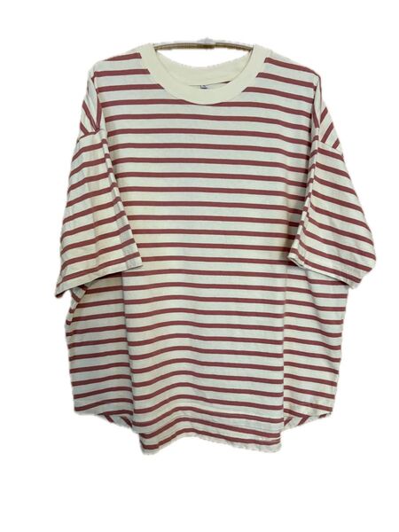 シーズンリーズン しまむら ボーダープルオーバー Tシャツ カットソー コットン 半袖Tシャツ XL