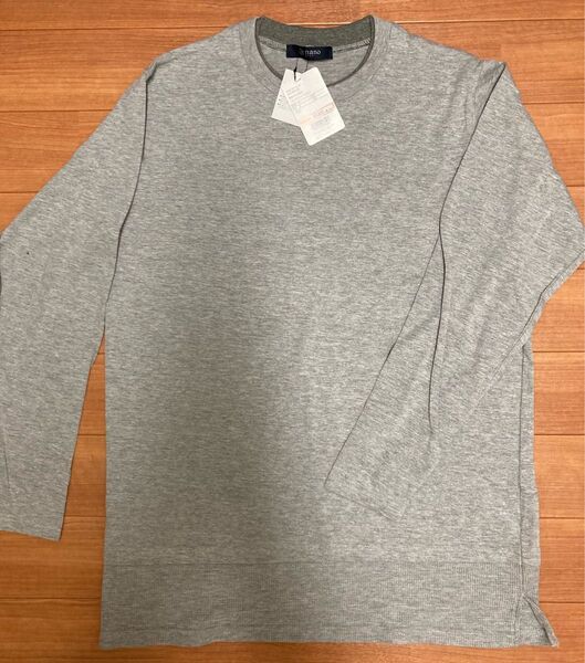 新品☆nano universe ナノユニバース 長袖Tシャツ グレー M