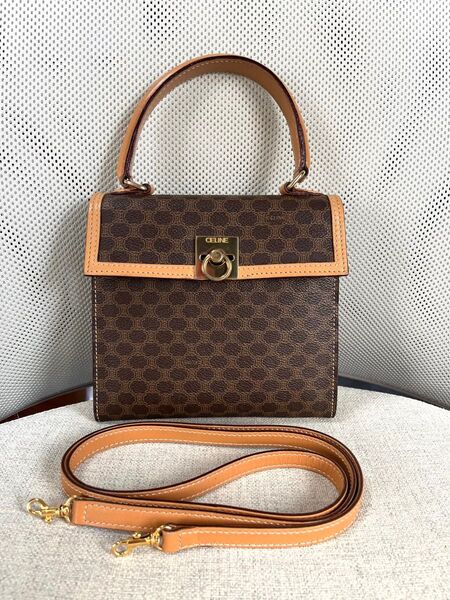 【綺麗です】 CELINE ハンドバッグ 2way ショルダーバッグ ガンチーニ セリーヌ ゴールド金具